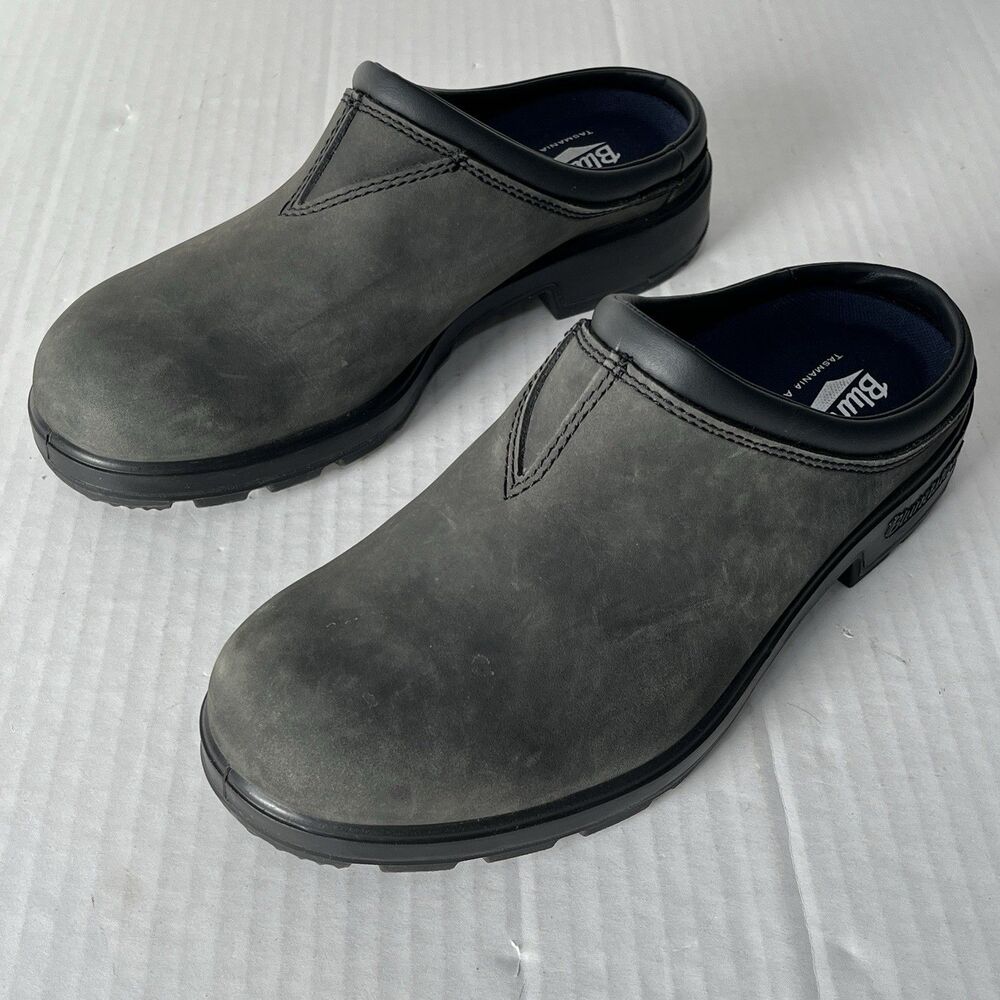 Blundstone Original Clogs Slip On Leather Mule Rustic Black M7 W9 Comfort Shoes - Picture 2 of 13